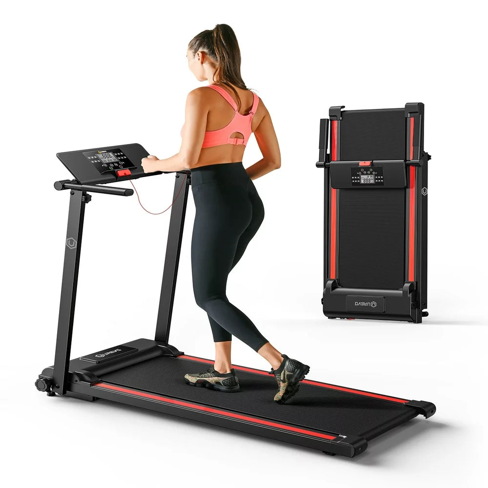 Folding Treadmill, 2.25HP 12HIIT Modes 265 Lb Capacity Compact Mini Treadmill for Home Office