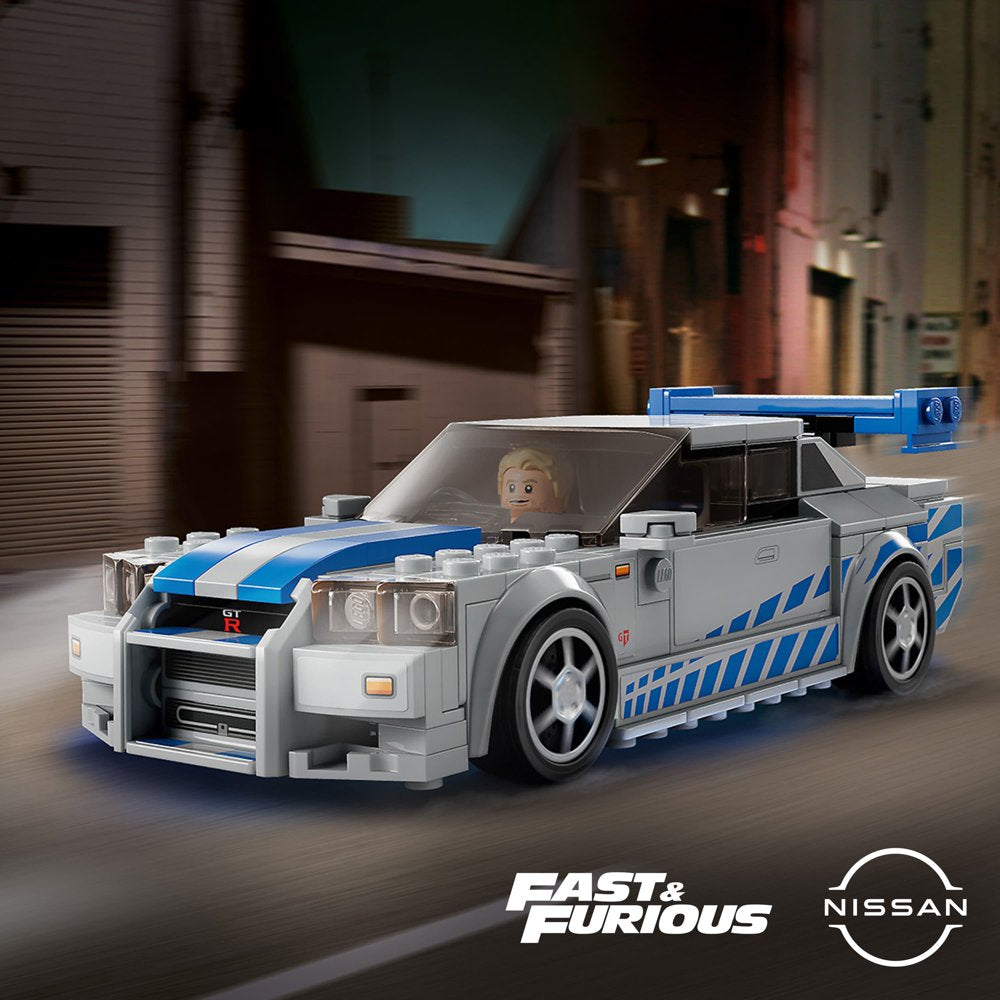 LEGO Speed Champions 2 Fast 2 Furious Nissan Skyline GT-R (R34)  76917 Race Car Toy Model Building Kit, Collectible with Racer Minifigure, 2023 Set for Kids