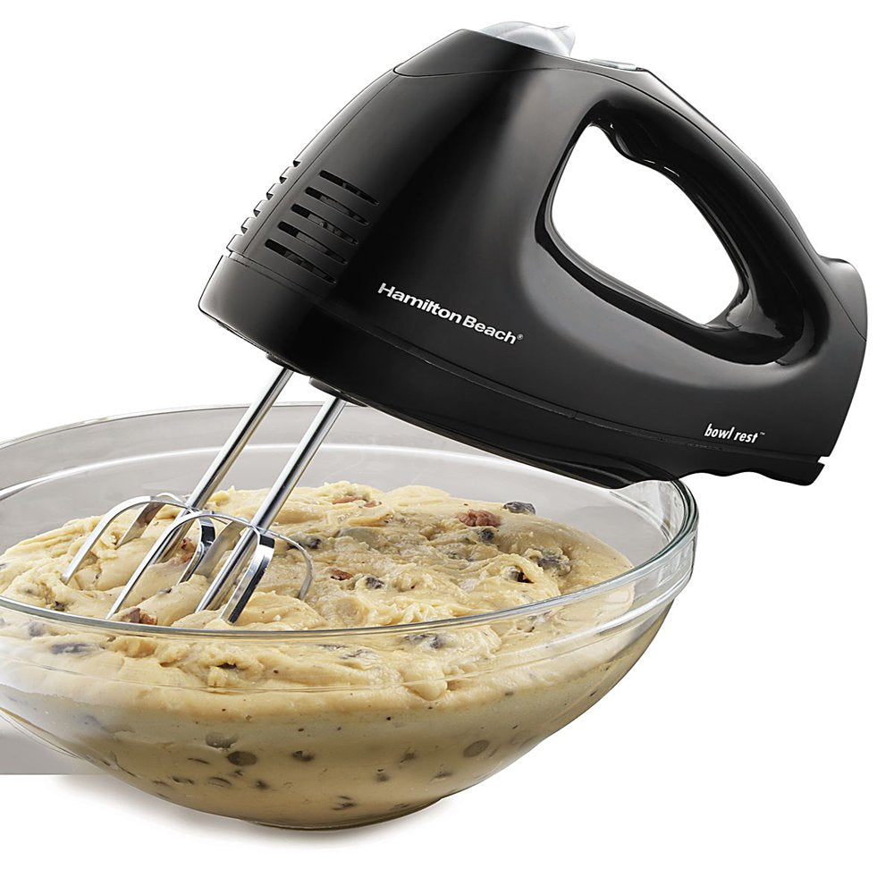 Hamilton Beach 6-Speed Hand Mixer with Snap-On Case, Black, Model 62683