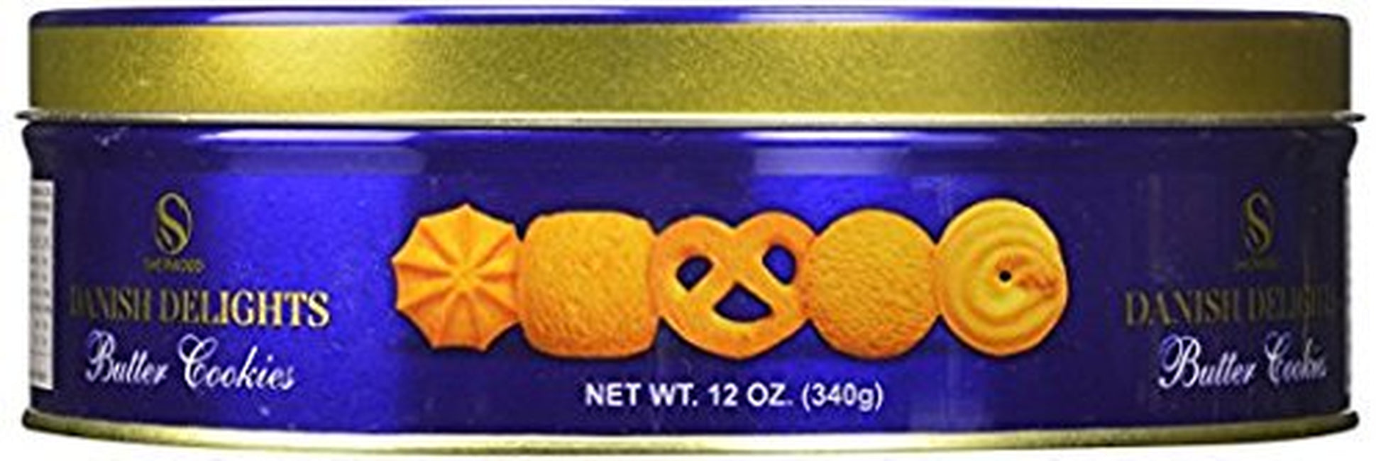 DANISH DELIGHTS Butter Cookies, (340g). In a Nice Attractive Gourmet Gifting Tin, Box Pack Of 2