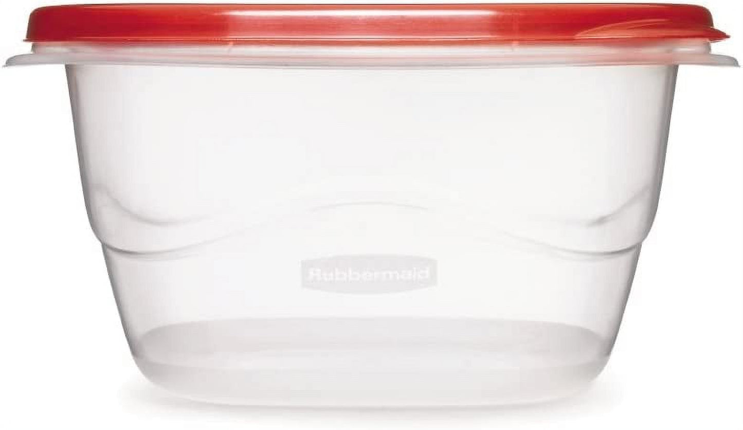 Rubbermaid TakeAlongs 5.2 Cup Deep Square Food Storage Containers, Set of 4, Red