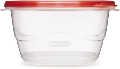 Rubbermaid TakeAlongs 5.2 Cup Deep Square Food Storage Containers, Set of 4, Red