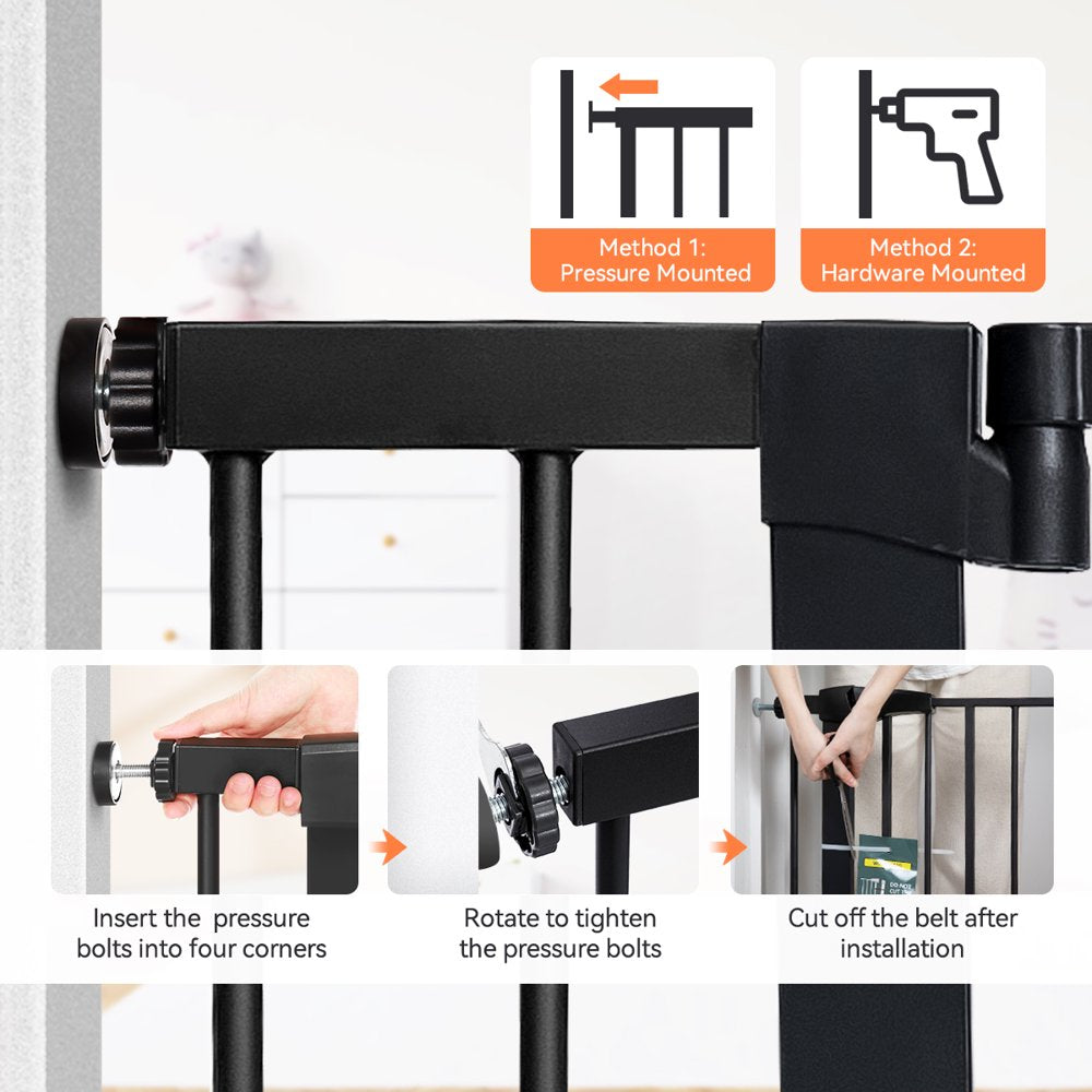 36'' Extra Tall Baby Gate, 29.5-48.4'' Wide Toddler Gates for Doorway Stairs