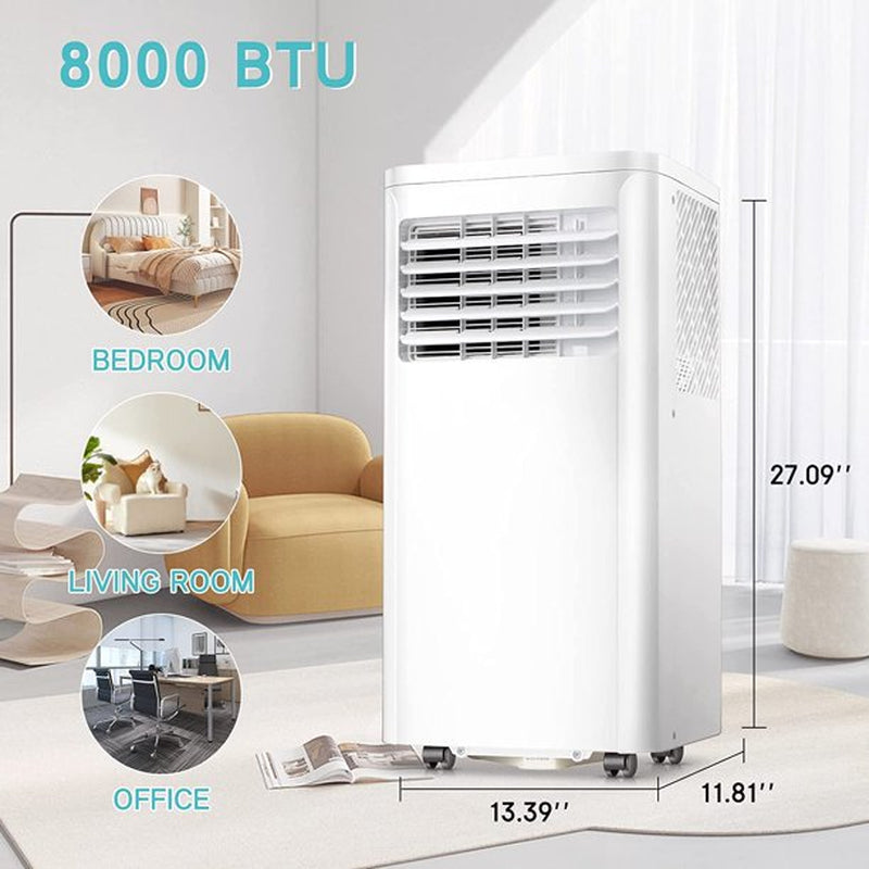 AGLUCKY Portable Air Conditioner, Cools 200Sq. Ft, 24H Timer, Quiet Operation,Window Fan, 2 Fan Speed for Bedroom Office Home