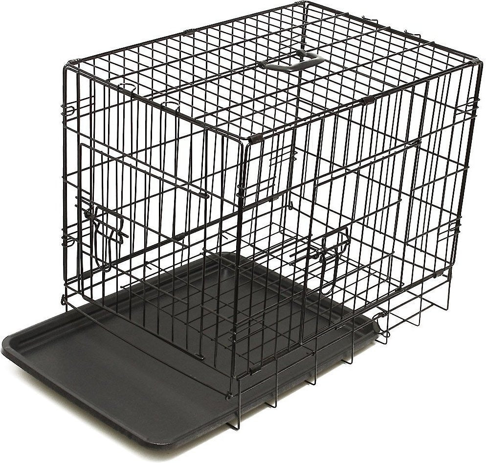 Paws & Pals Heavy Duty Foldable Double Door Dog Crate with Divider and Removable Tray (36-inch) (Medium)