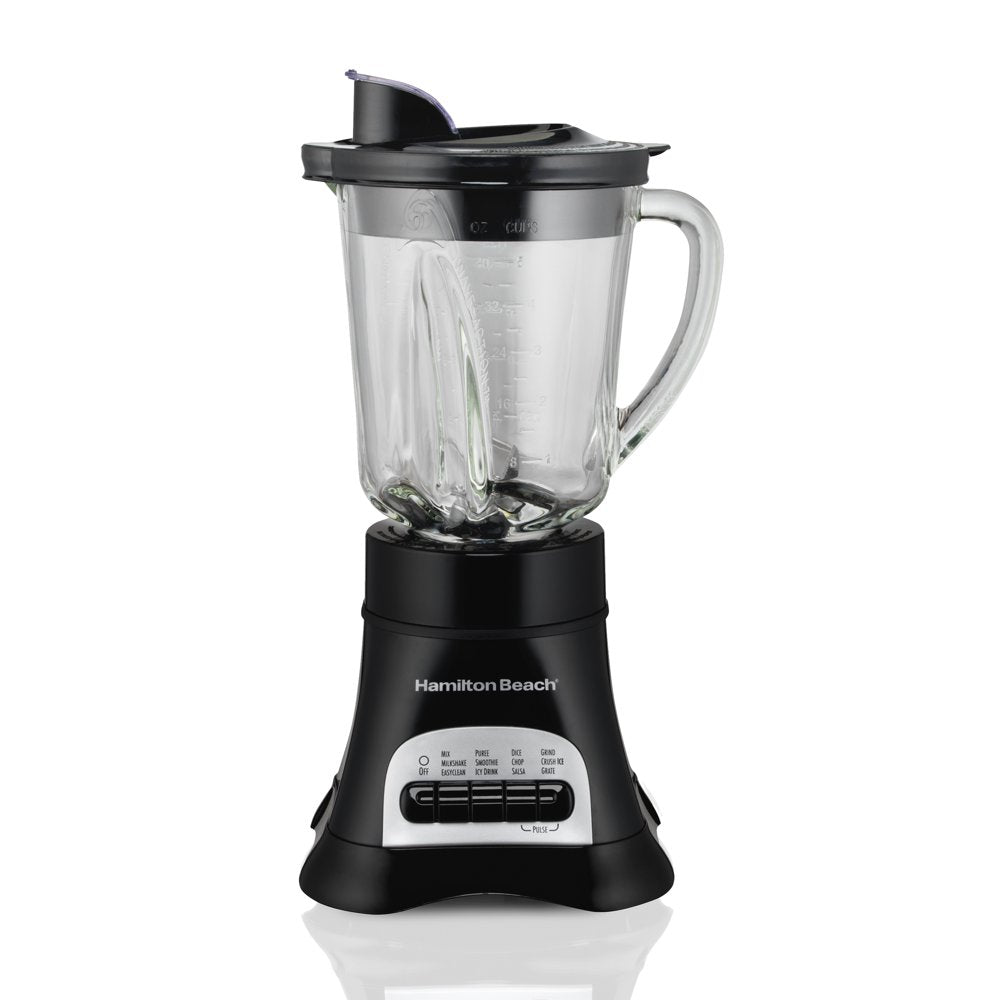 Hamilton Beach Wave Crusher Multi-Function Blender, 40 oz Glass Jar, Black, 58165