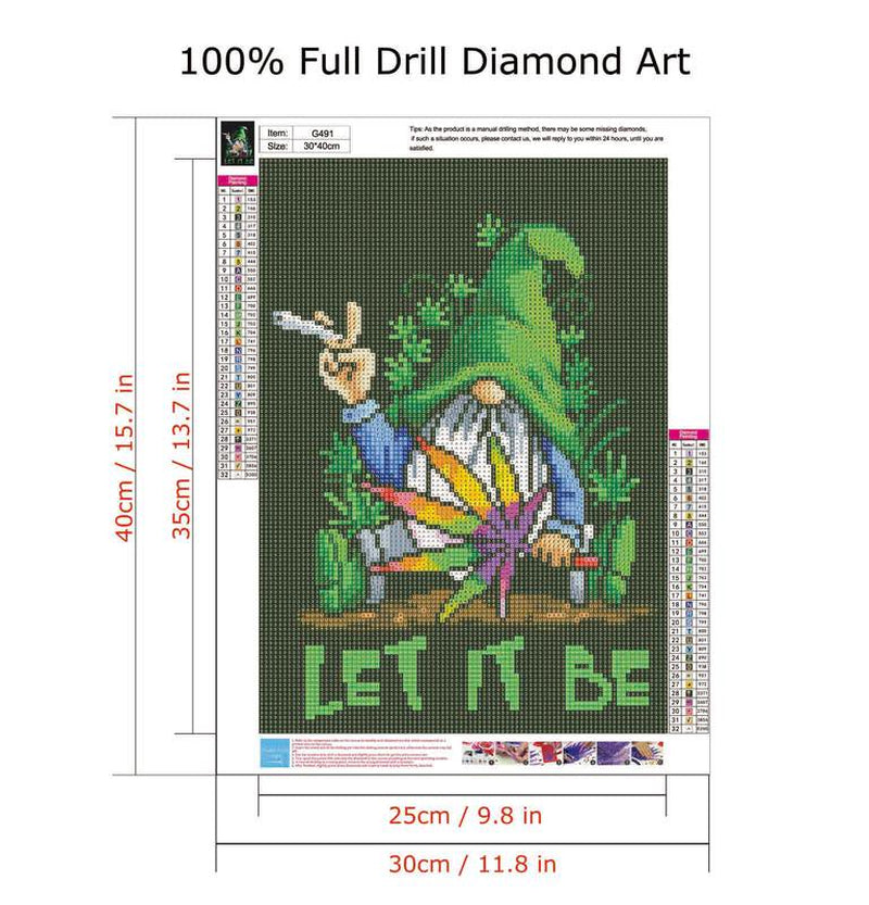 5D DIY Diamond Painting Kits for Adults,Gnome Diamond Art Kits for Beginner,Diamond Dots Kits Beads Gem Art Crafts,Home Wall Decor 12 X 16 Inch