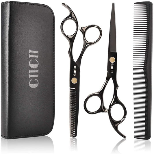 Hair Cutting Scissors Shears/Thinning/Set, CIICII 8 Pcs Professional Hairdressing Scissors Set