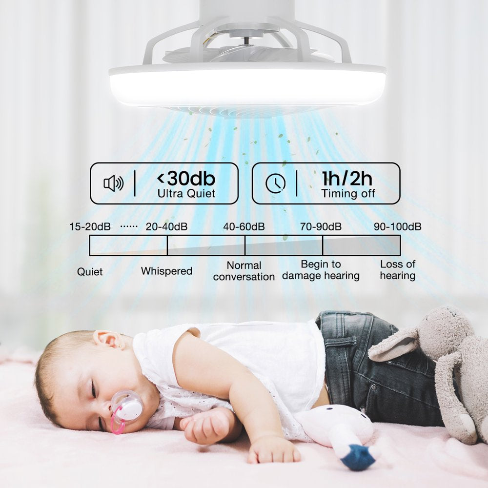 19In Indoor Ceiling Fan with Light ,Remote & APP Control, 3 Colors Lighting and 6 Wind Speeds, Invisible Bladeless Ceiling Fan, Timing Setting, White