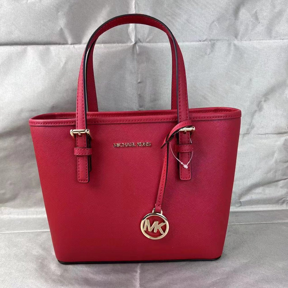 Michael Kors 35T9Gtvt0B Jet Set Travel Extra-Small Logo Top-Zip Tote Bag in Pwd Blsh Mlt