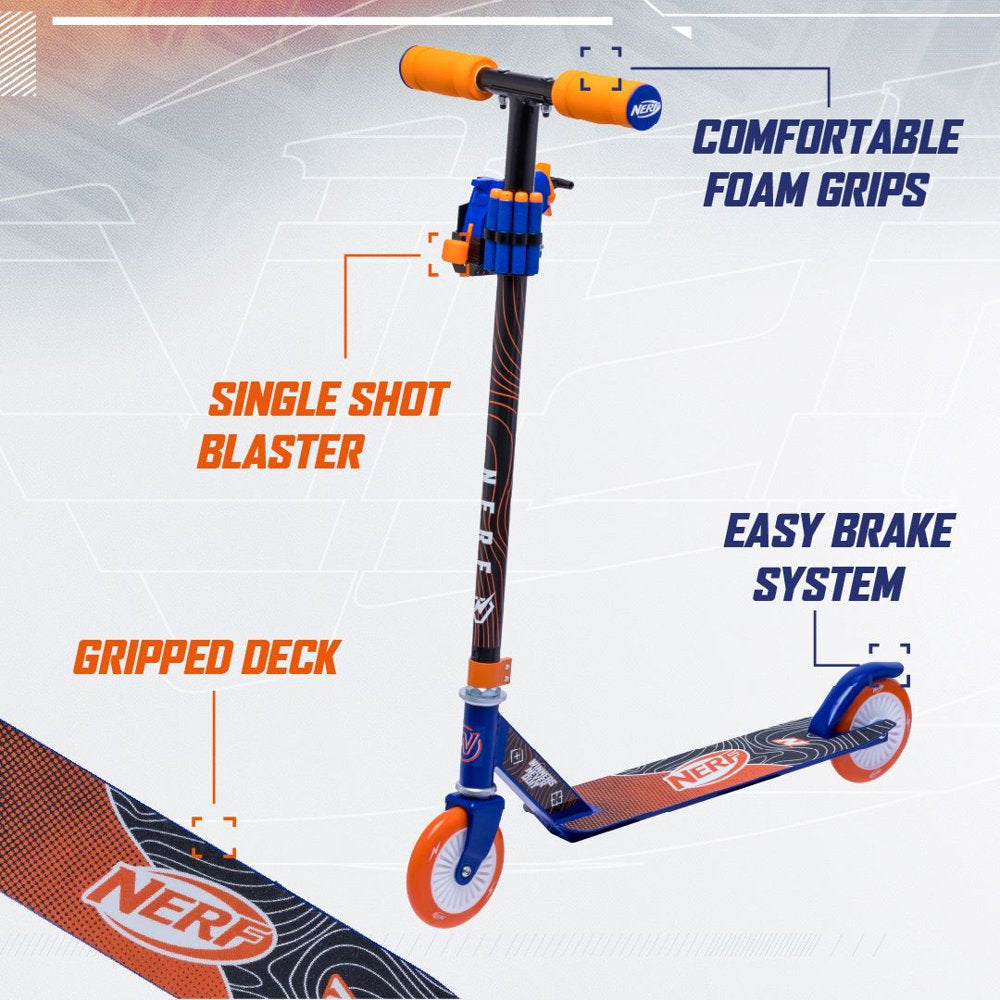 Nerf Scooter with Detachable Blaster for Any Child 8 and Up 185lb Weight Limit, 9lb Assembled Weight