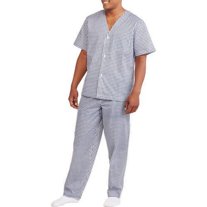 Fruit of the Loom Short Sleeve V-Neck Printed Pajamas (Men's or Men's Big & Tall) 2 Piece Set