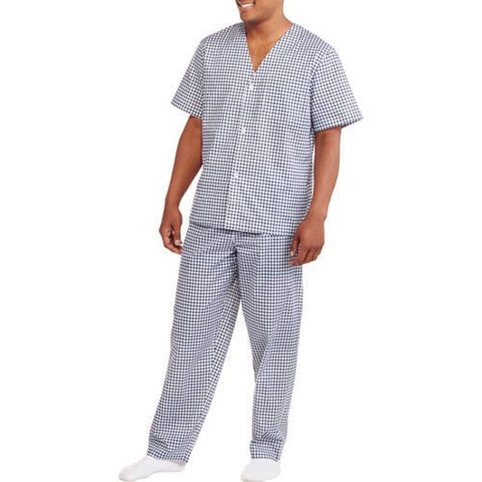 Fruit of the Loom Short Sleeve V-Neck Printed Pajamas (Men's or Men's Big & Tall) 2 Piece Set