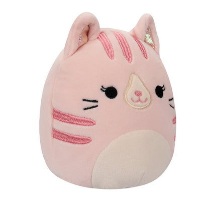 Squishmallows Official Plush 10 inch Laura the Pink Tabby Cat -Childs Ultra Soft Stuffed Plush Toy