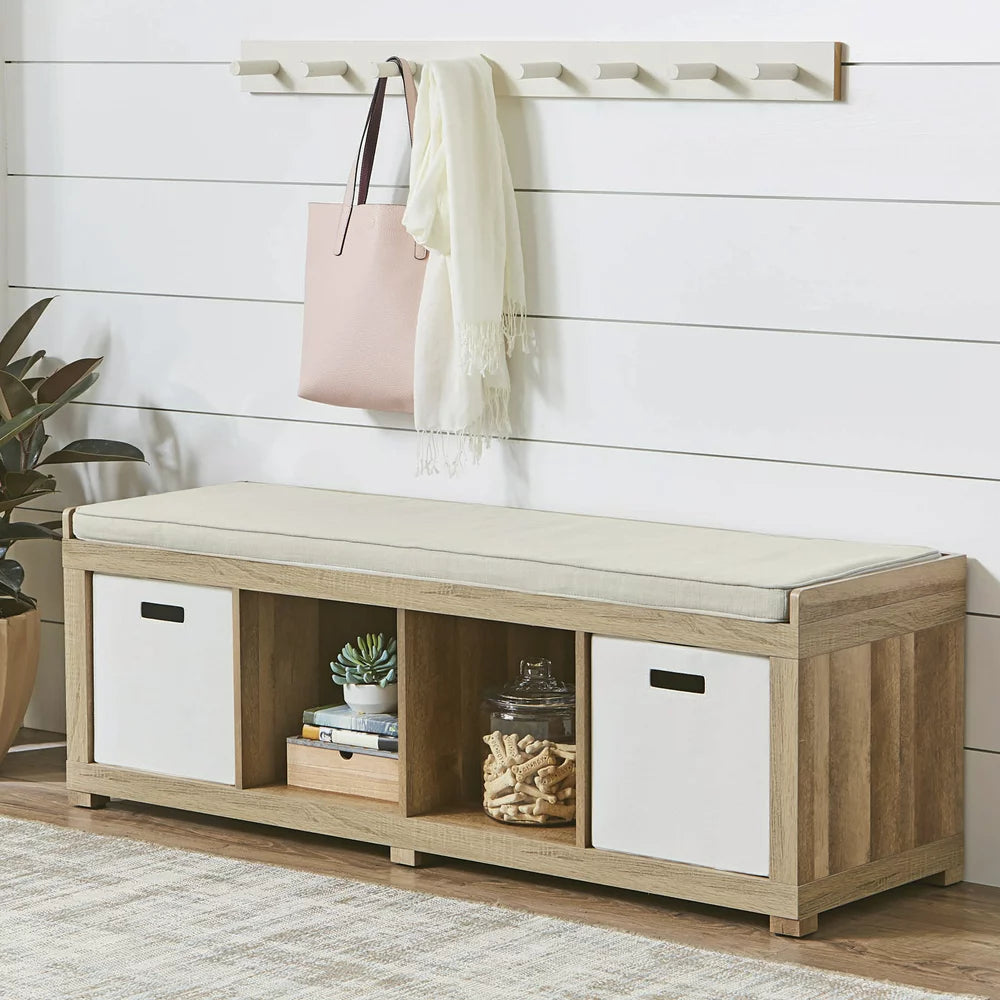 Better Homes & Gardens 4-Cube Shoe Storage Bench, Espresso