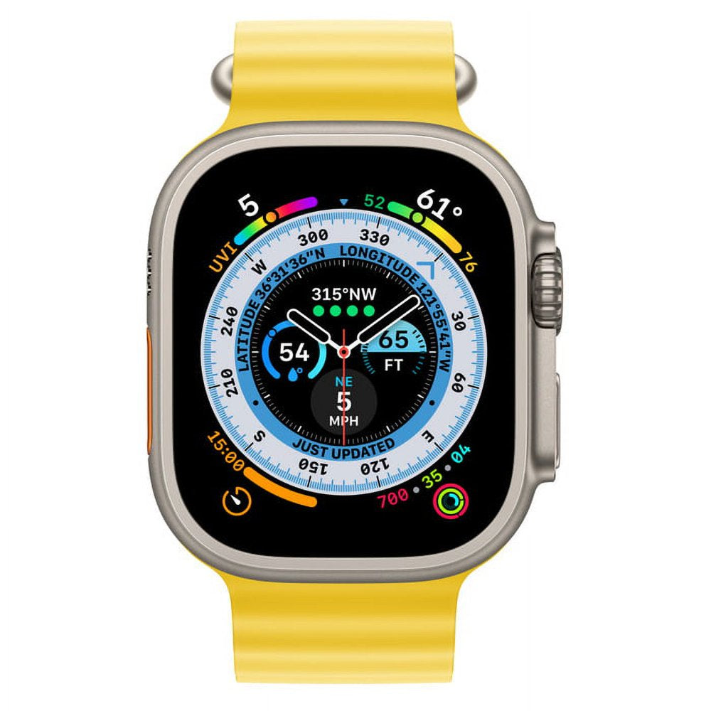 Restored Apple Watch Ultra (GPS + Cellular) 49mm Titanium Case with Yellow Ocean Band Excellent (Refurbished)