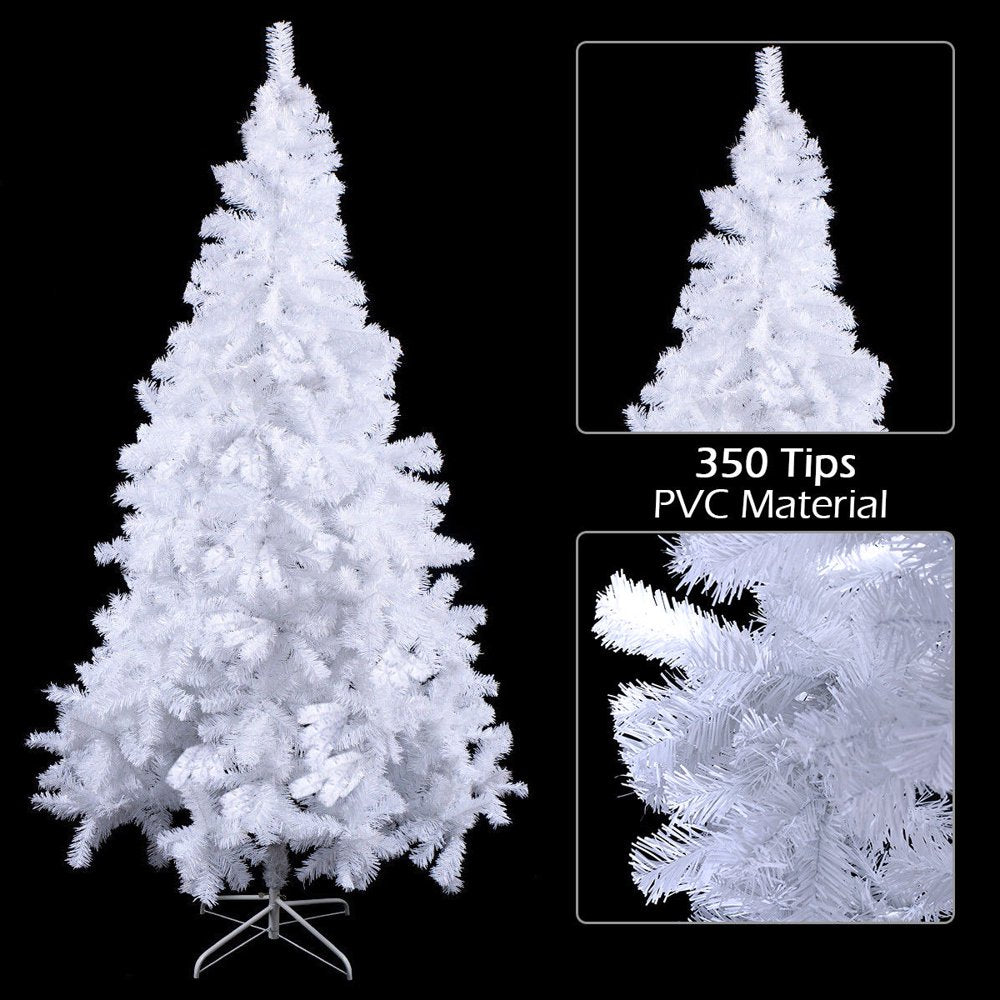 Costway 5Ft Artificial PVC Christmas Tree W/Stand Holiday Season Indoor Outdoor White