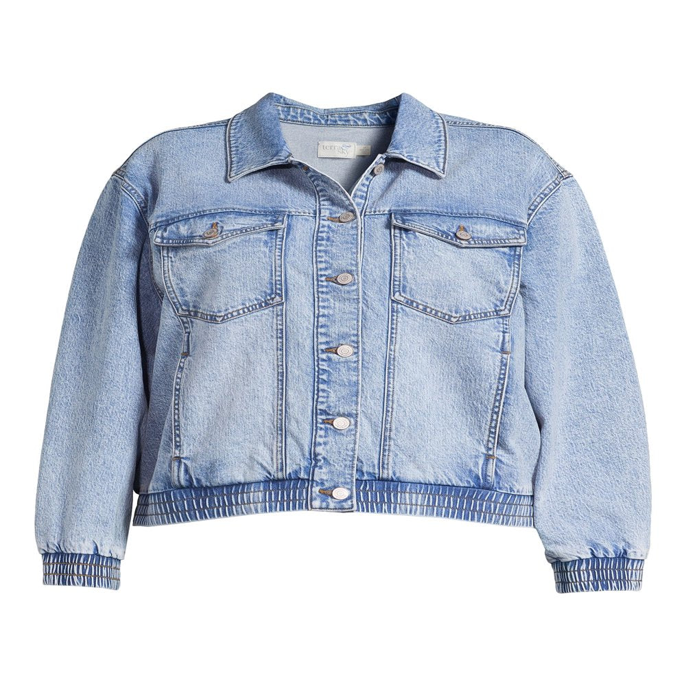  Women'S plus Size Denim Trucker Jacket