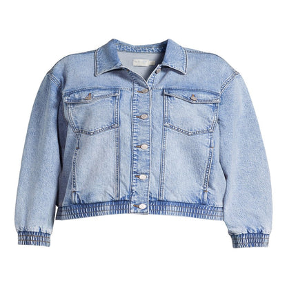  Women'S plus Size Denim Trucker Jacket