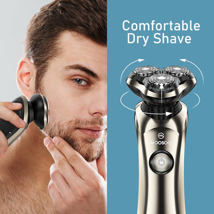 Moosoo Electric Shaver with Clean Station Wet Dry Waterproof Razors for Men