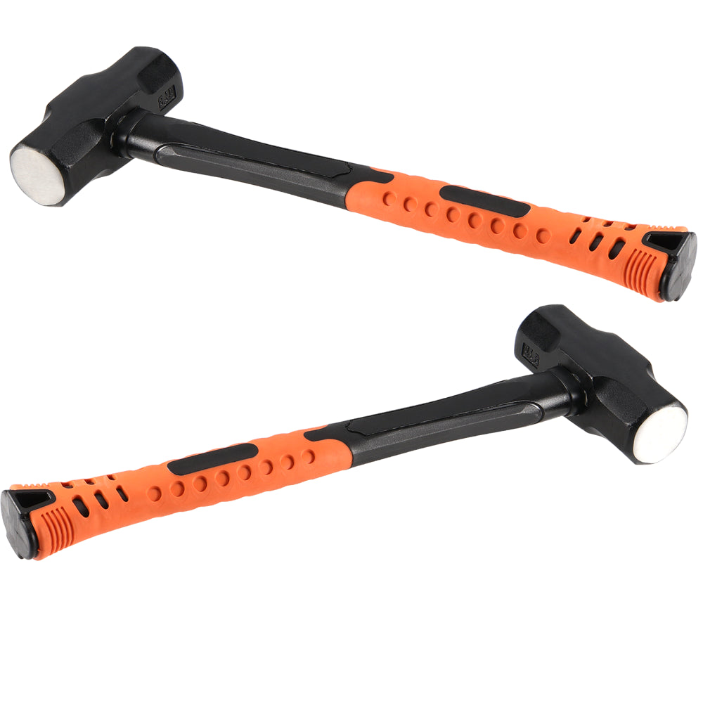 2 PCS 16 Inch 4 Lbs Small Sledge Hammer, 4 Pound Mini Club Hammer with with Fiberglass Handle, black orange