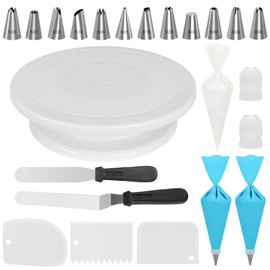 72 Pcs Cake Decorating Kits Supplies with Cake Turntable Icing Tips Pastry Bags Icing Spatula