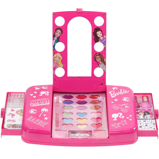 Barbie - Townley Girl Cosmetic Light-up Vanity Makeup Set, Pretend Play Toy and Gift for Girls, Ages 3+