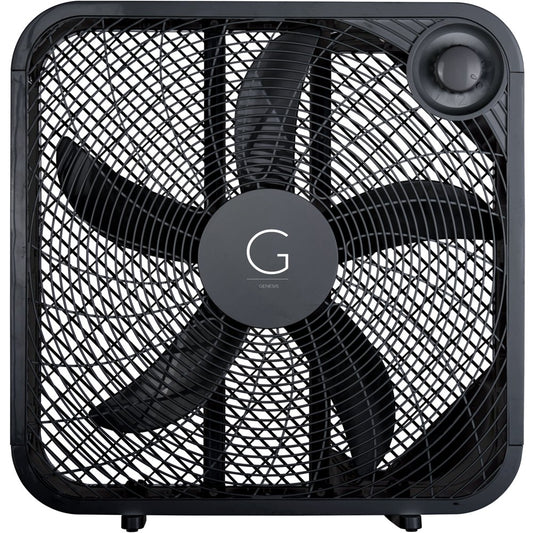 Genesis 20"3 Speed Box Fan with Max Cooling Technology, G20BOX-BLK, Black