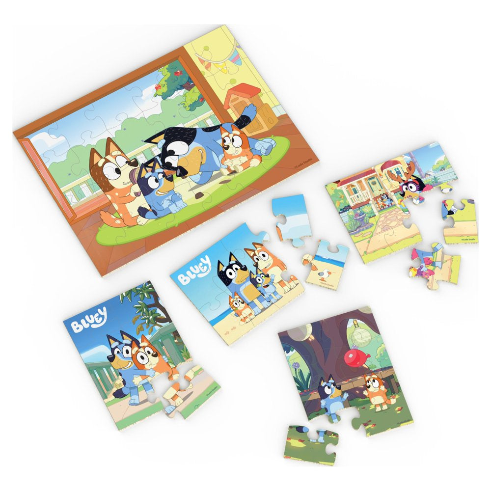 Bluey, 5-Pack of Jigsaw Puzzles in Storage Box