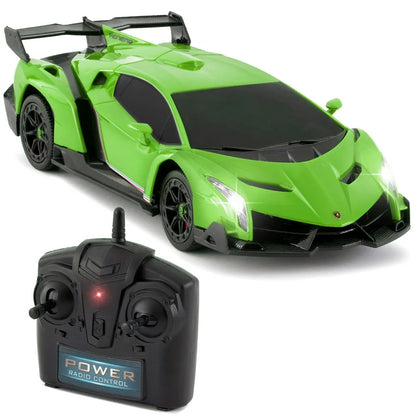 Best Choice Products 1/24 Officially Licensed RC Lamborghini Veneno Sport Racing Car w/ 2.4GHz Remote Control - Lime Green