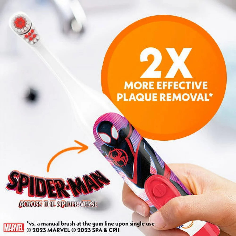 Spider-Man Spinbrush Kids Electric Toothbrush, Battery-Powered, Soft Bristles, Special Movie Edition