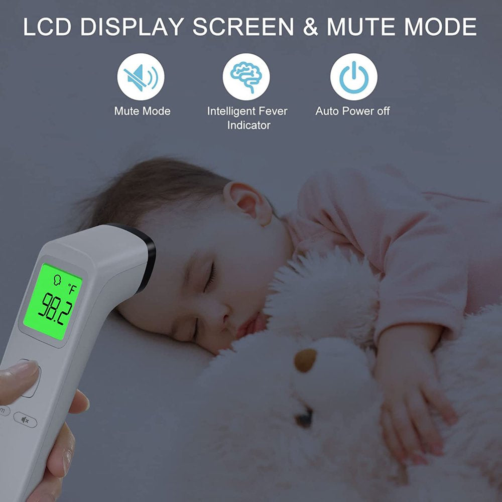 Touchless Forehead Thermometer for Fever, No Contact Infrared Digital Thermometer for Adults and Kids, Contactless Smart Temperature Gun