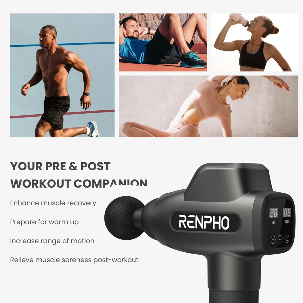 Renpho Percussion Muscle Massage Guns for Athletes Pain Relief -Black, Ideal Gifts