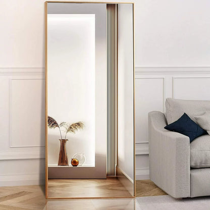 64"X21" Full Length Mirror Rectangle Body Dressing Floor Standing Mirrors, Gold