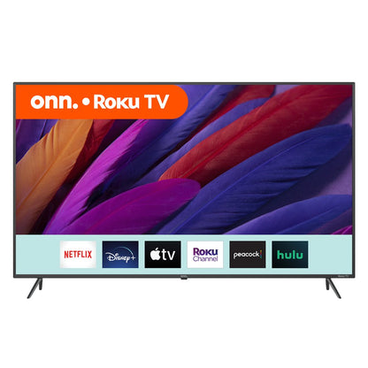 onn. 65” Class 4K UHD (2160P) LED Roku Smart TV HDR (100012587)