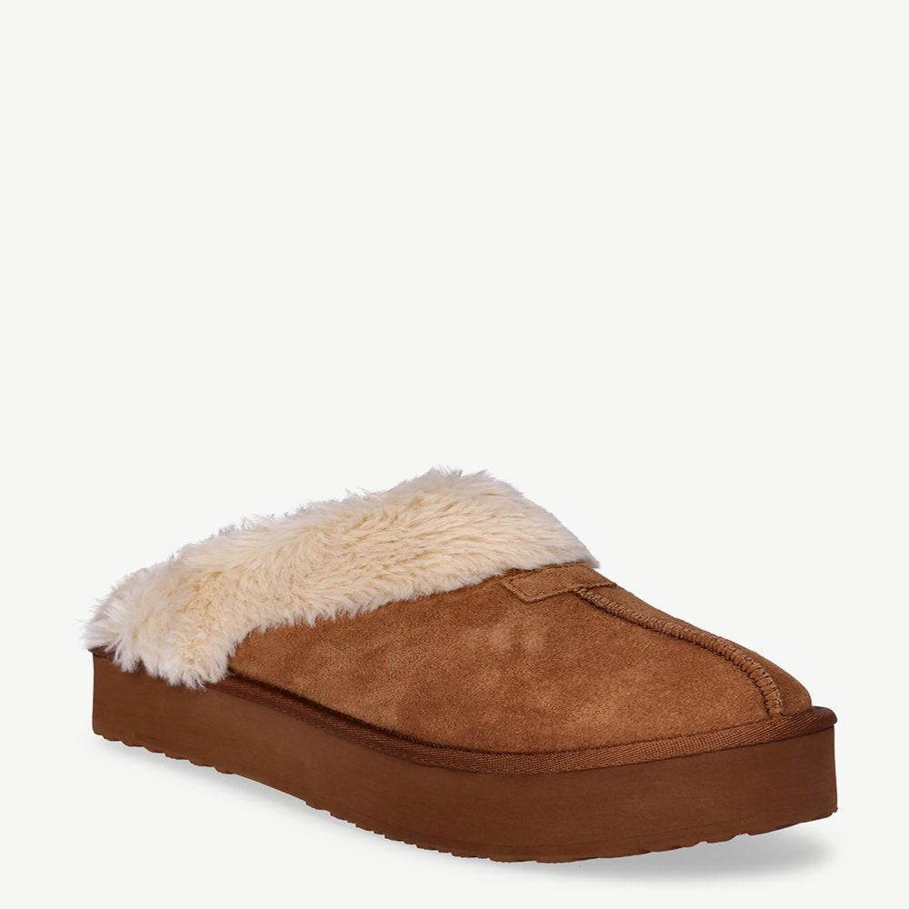  Women's Genuine Suede Platform Slipper