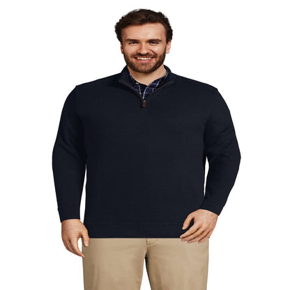 Lands' End Men's Big Bedford Rib Quarter Zip Sweater