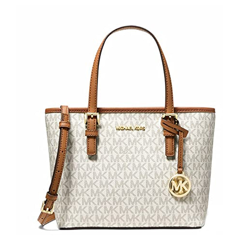 Michael Kors 35T9Gtvt0B Jet Set Travel Extra-Small Logo Top-Zip Tote Bag in Pwd Blsh Mlt