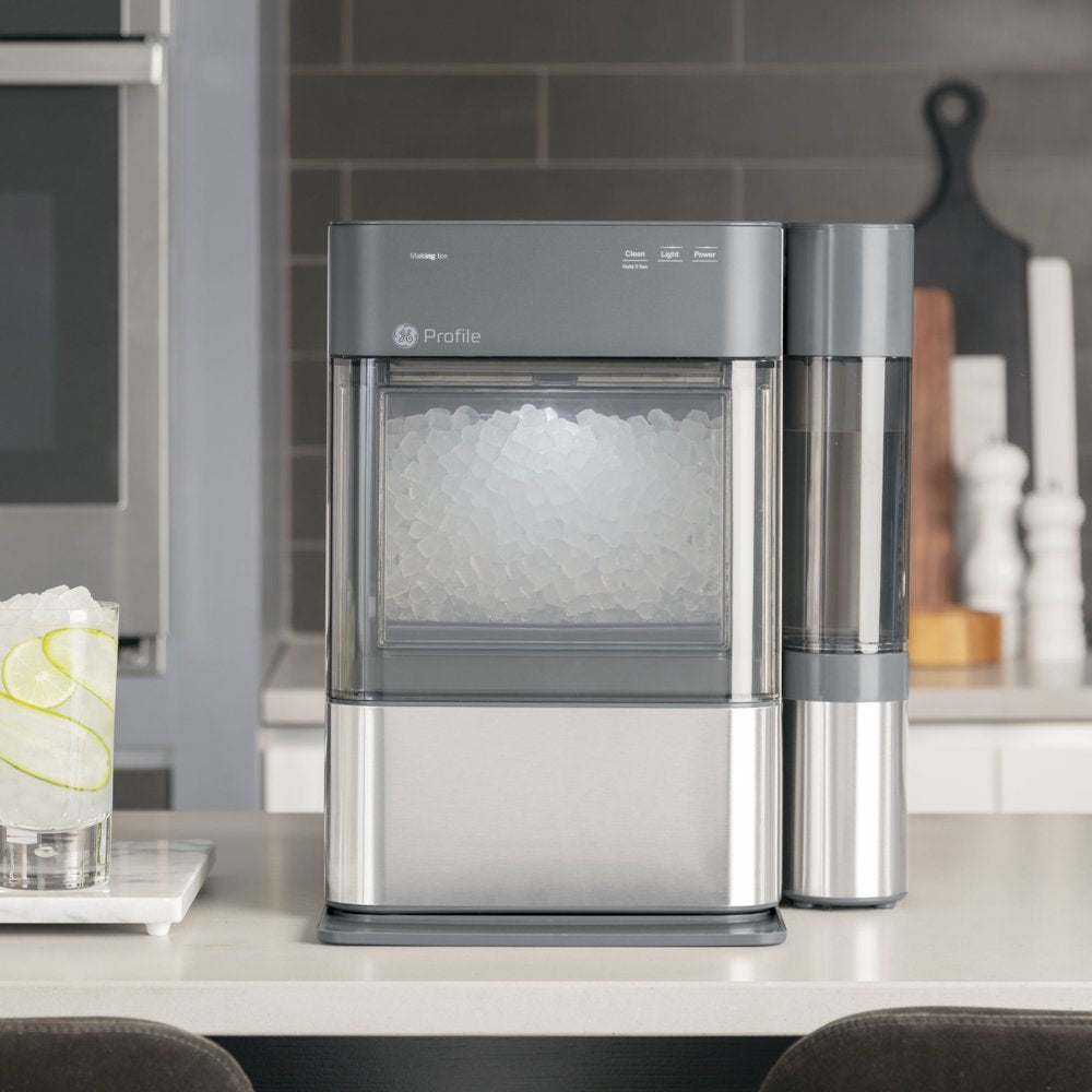 GE Profile Opal 2.0 | Countertop Nugget Ice Maker with side tank | 2.0XL Version | Ice Machine with WiFi Connectivity | Stainless Steel