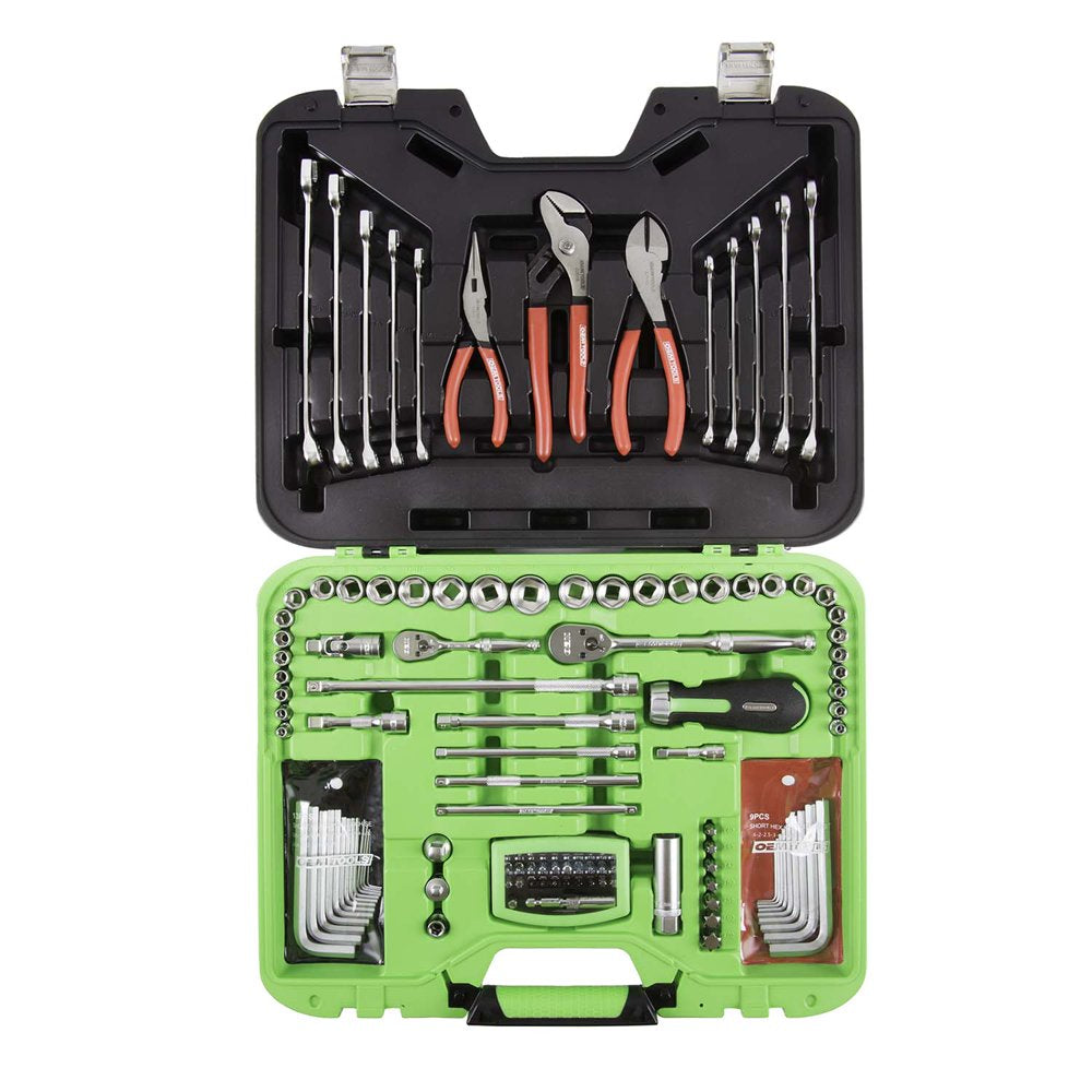 121 Piece Mechanic's Tool Set, Vehicle Tool Kit Set, for Automotive and DIY Home Projects