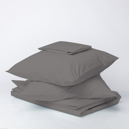 Purity Home Percale Weave Deep Pocket Organic Cotton Sheet Set King Light Grey