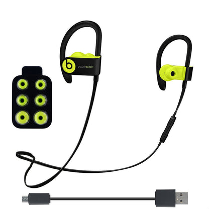 Restored Beats Powerbeats3 Wireless Earphones - Shock Yellow with Cable