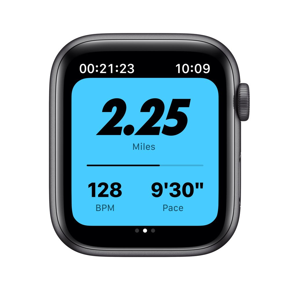 Apple Watch Nike SE (1st Gen) GPS, 44mm Space Gray Aluminum Case with Anthracite/Black Nike Sport Band - Regular