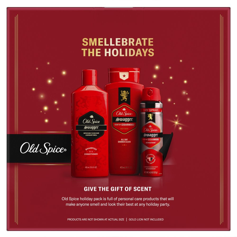 ($50 VALUE) Old Spice Swagger Holiday Men's Gift Pack with Body Wash, Dry Spray, and 2in1 Shampoo and Conditioner