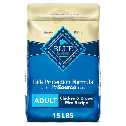 Blue Buffalo Life Protection Formula Chicken and Brown Rice Dry Dog Food for Adult Dogs, Whole Grain, 24 lb. Bag