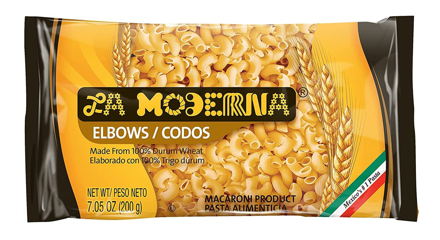 La Moderna Elbow Pasta, Noodles, Durum Wheat, Protein, Fiber, Vitamins, 7 Oz