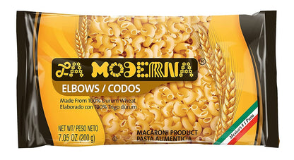 La Moderna Elbow Pasta, Noodles, Durum Wheat, Protein, Fiber, Vitamins, 7 Oz