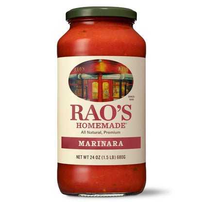 Rao's Homemade Marinara Sauce, 24 oz, All Purpose Tomato Sauce, Pasta Sauce, Carb Conscious, Keto Friendly, All Natural, Premium Quality, With Italian Tomatoes & Olive Oil