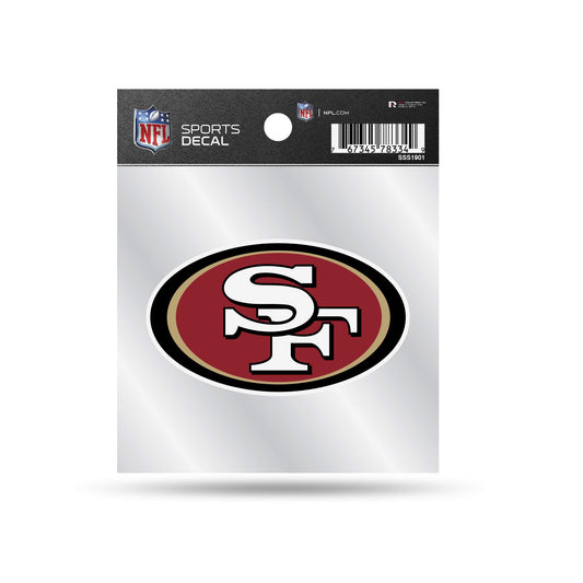 Rico Industries NFL San Francisco 49ers 4"x4" Small Style Decal, Team Color