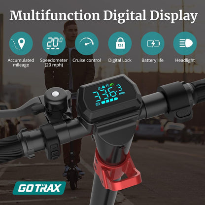 Gotrax G4 Electric Scooter, 10" Pneumatic Tires, Max 25 Mile Range and 20Mph Power by 500W Motor, Double Anti-theft Lock, Bright Headlight and Taillight, 500W Foldable E Scooter for Adult